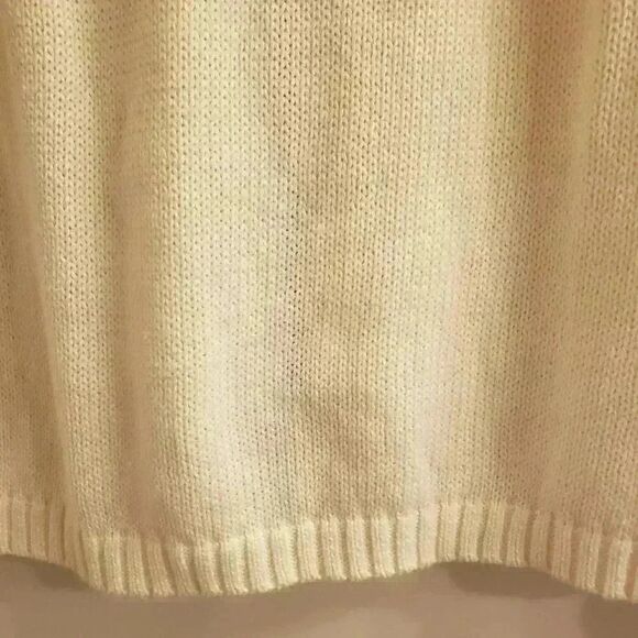 𝅺Woolrich Women's Cream Ramie/Cotton Full Zip Cardigan Sweater - Picture 9 of 11